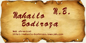 Mahailo Bodiroža vizit kartica